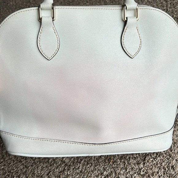 Dooney and Bourke White Saffiano Pebble Leather Satchel Zip Up - Picture 4 of 14